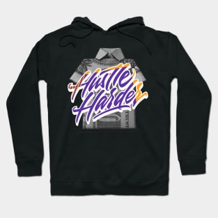 Hustle Harder Field Purple Retro Hoodie